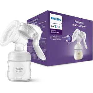 Philips AVENT manual breast pump - easy pumping, with Natural Motion technology, BPA-free (model SCF430/01) Transparent (SCF430/01)