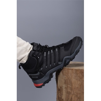 Riccon Мъжки туристически боти 001272 - Черни с Червен #405531 (405531_Черно)