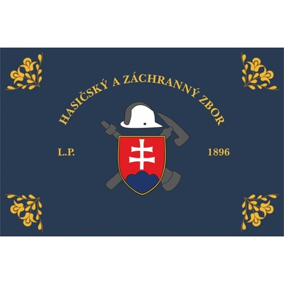 Hasičská vlajka tradičná - modrá - 80x120cm Easyflag - tunel, karabína