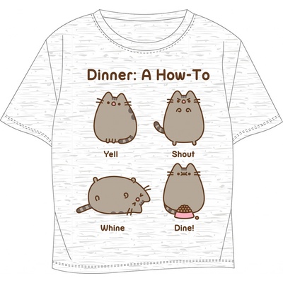 Pusheen licence Dívčí tričko Pusheen 5202055 světle šedý melír Šedá