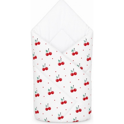 Baby Nellys zavinovačka Klasik Cherries biela s čerešnič