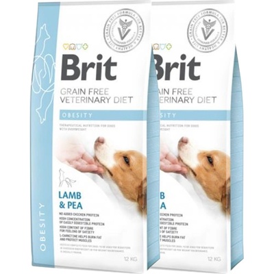 Brit Veterinary Diets GF dog Obesity 2 x 12 kg