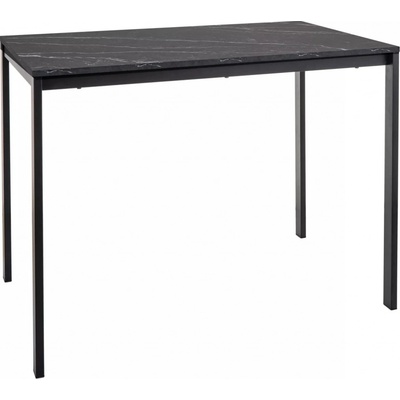 Textilomanie Černý jídelní stůl RAMOD 100 x 60 cm mramorový dekor