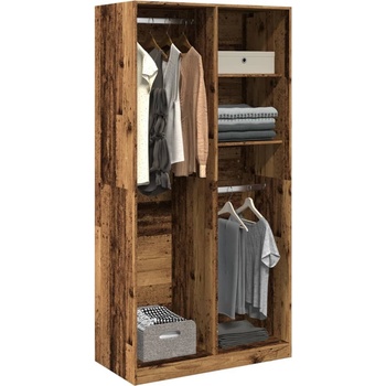 vidaXL Гардероб, старо дърво, 100x50x200 см, инженерно дърво (3307772)