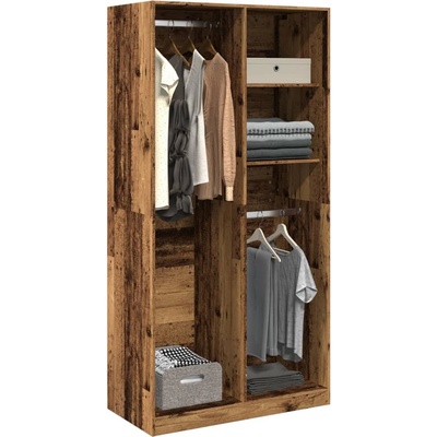 vidaXL Гардероб, старо дърво, 100x50x200 см, инженерно дърво (3307772)