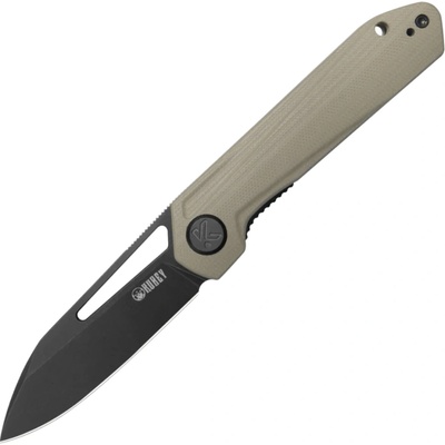 Kubey Royal Blackwash 14C28N Tan G10 Linerlock KU321V