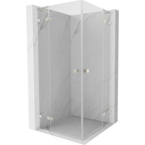 Mexen Lunar L Duo врата за душ 75 x 75 см, прозрачно, четкан никел - 834L-075L-075P-97-00 (834L-075L-075P-97-00)