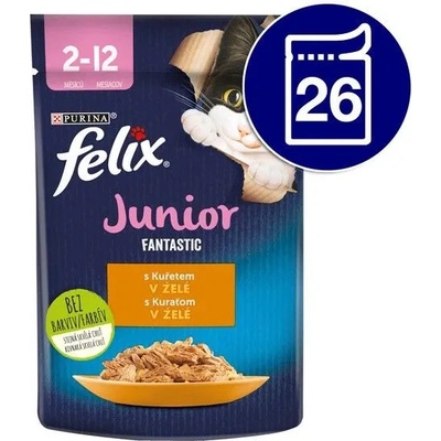 Felix Fantastic Junior kuře v želé 26 x 85 g