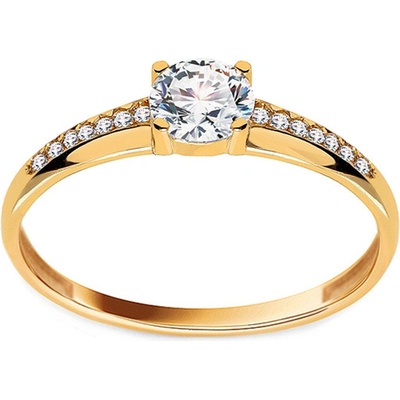 iZlato Forever Zlatý jemný prsten s čirými zirkony IZ27535P