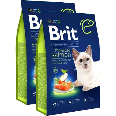 Brit Premium Cat by Nature Sterilized Salmon 2 x 8 kg