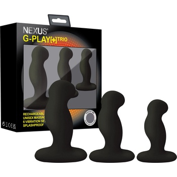 Image 1 of Nexus G-Play Trio Plus Unisex Vibrator Pack S/M/L Black