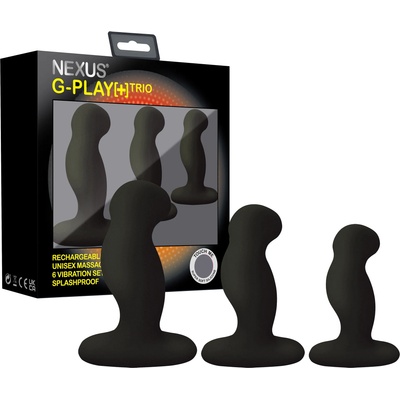 Nexus G-Play Trio Plus Unisex Vibrator Pack S/M/L Black