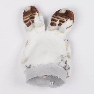 New Baby Wellsoft čepička s oušky Eskimo bílá