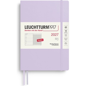 Leuchtturm1917 weekly calendar 2027 medium (A5) with notebook - 145 x 210 mm - January-December 2027 - 400232 (400232)