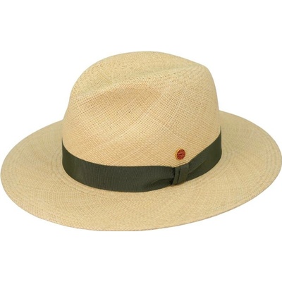 Mayser Ricardo luxusní panamský klobouk Fedora se zelenou stuhou UV faktor 80