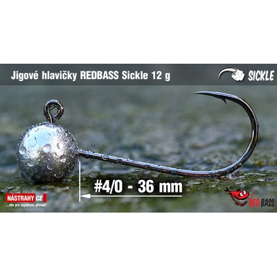 NASTRAHY.cz Jigová hlavička REDBASS Sickle #4/0 37 mm 12 g 5 ks
