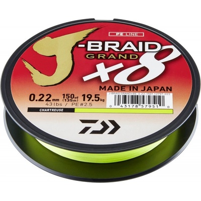 Daiwa Spletaná Šnúra J-Braid Grand X8 Blue 135m 0,20mm 16,00kg