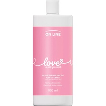 On Line Love Is All You Need sprchový gél a kvapalina do kúpeľa 900 ml
