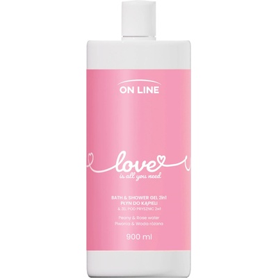 On Line Love Is All You Need sprchový gél a kvapalina do kúpeľa 900 ml