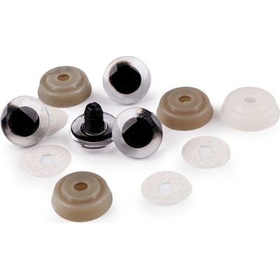 Prima-obchod Oči glitrové s pojistkou Ø20 mm, barva 7 bílá