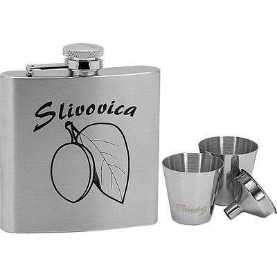 Sada ploskačka Slivovica + 2 poháriky