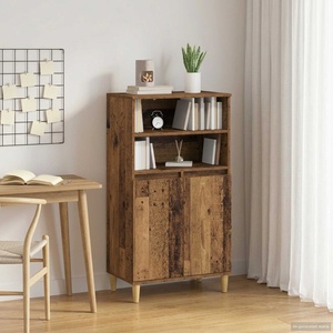 vidaXL Висок шкаф Старо дърво 60 x 36 x 110 см Инженерна дървесина (8014918)