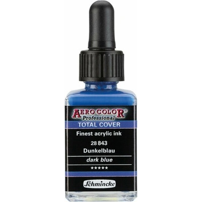 Schmincke Aero Color akrylový atrament Professional Total Cover 28 ml 843 tmavomodrá