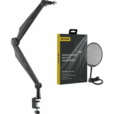Mozos Stojací rameno na černé 80 cm SB41 + pop filtr mikrofonu PS-PRO