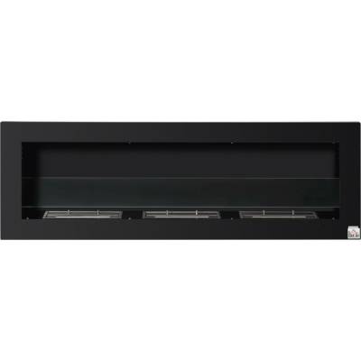 Homcom Ethanolový krb bioetanolový hořák 3 palivové boxy 1 l doba hoření 3 hodiny 2000 W bezdýmný nástěnný ocel tvrzené sklo 120 x 15 x 40 cm černý