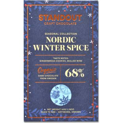 Standout Chocolate Nordic Winter Spice 68% BIO hořká čokoláda s kořením 50 g