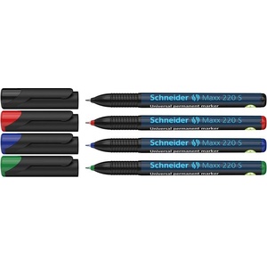 Schneider Комплект маркери за алкохол, OHP, 0, 4 mm, SCHNEIDER "Maxx 220 S", 4 различни цвята 112494 (112494)