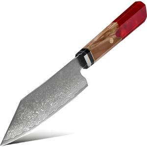 HARAHU Дамаски кухненски нож KU-20016 - Small Cleaver / Червена / 26, 1см KP20016