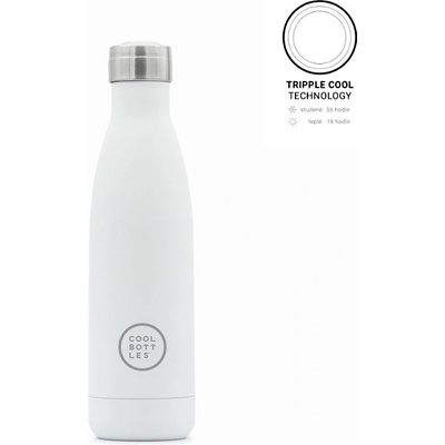 Cool Bottles Termo fľaša z nehrdzavejúcej ocele Mono White 500 ml