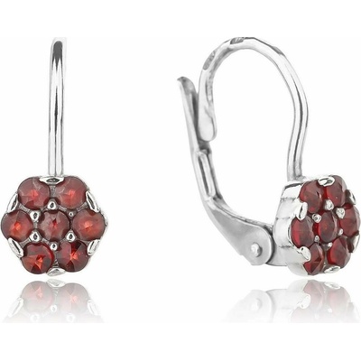 Jan Kos jewellery stříbrné náušnice s granátem 32105773
