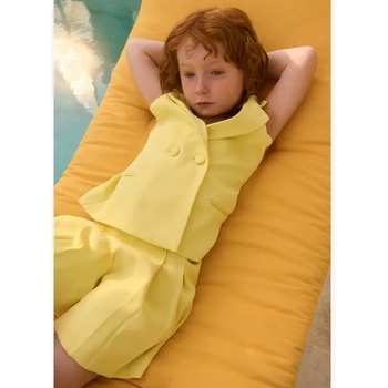 Abel & Lula Комплект елегантен елек и къси панталони в жълт цвят за момиче Abel&Lula