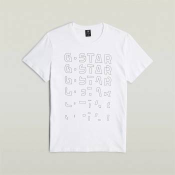 Image 1 of G Star Тениска G Star Gradient Graphic T-Shirt - White