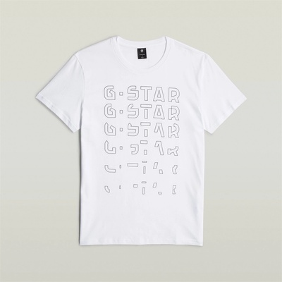 G Star Тениска G Star Gradient Graphic T-Shirt - White