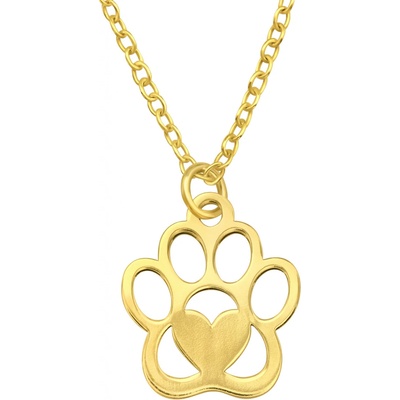 Bangles Řetízek tlapka se srdcem zlatá 2703