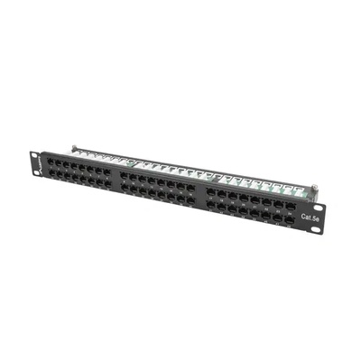Lanberg Пач панел, Lanberg patch panel 48 port 1U CAT. 5E, black (PPU5-1048-B)