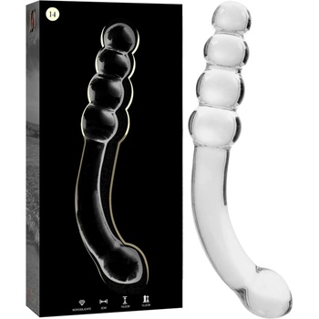 Image 1 of IBIZA Nebula Model 14 Dildo Borosilicate Glass 18.5x3cm Clear
