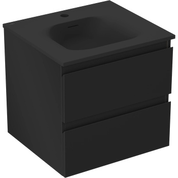 Mexen Orio шкаф за баня 50 см с мивка Vela, 2 чекмеджета, черен мат - 91A10-05047-2-BFF71-W23M71 (91A10-05047-2-BFF71-W23M71)