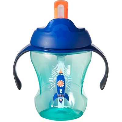 Tommee Tippee Неразливаща чаша със сламка 230мл 6м+, Синя (TT.0136)