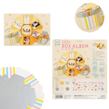 Картичка в кутия, цветна - крафт комплект за скрапбукинг (К84462-4)