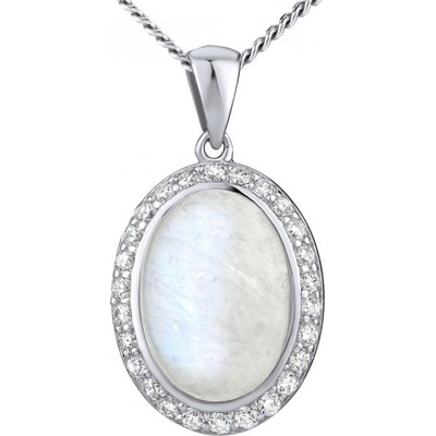 SILVEGO Strieborný prívesok s prírodným Mesačným kameňom JST16919MS