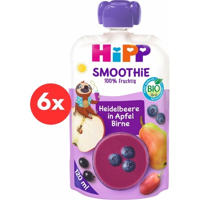 HiPP BIO Smoothie Jablko Hruška Borůvky 6 x 20 ml