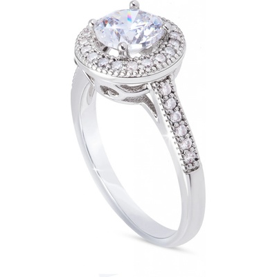 Biju Rhodiovaný prstýnek se zirkonem 4000423