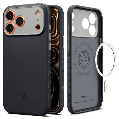 Удароустойчив кейс с MagSafe за iPhone 17 Pro Max от Spigen Nano Pop - Black Sesame (8800283313949)