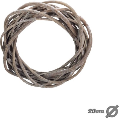 Плетен венец сив 20cm (0515)