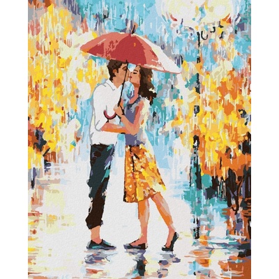 zuty Malování Podle Čísel Milenci V Paříži S Deštníkem Ii 40 x 50 Cm Plátno Rám