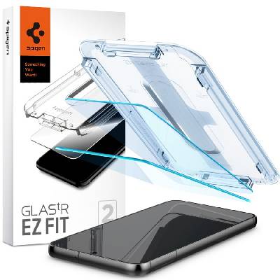 2 броя стъклени протектори за дисплей на Samsung Galaxy S23 от Spigen Glas. TR " Ez Fit" 2-pack - Прозрачен (8809896743143)